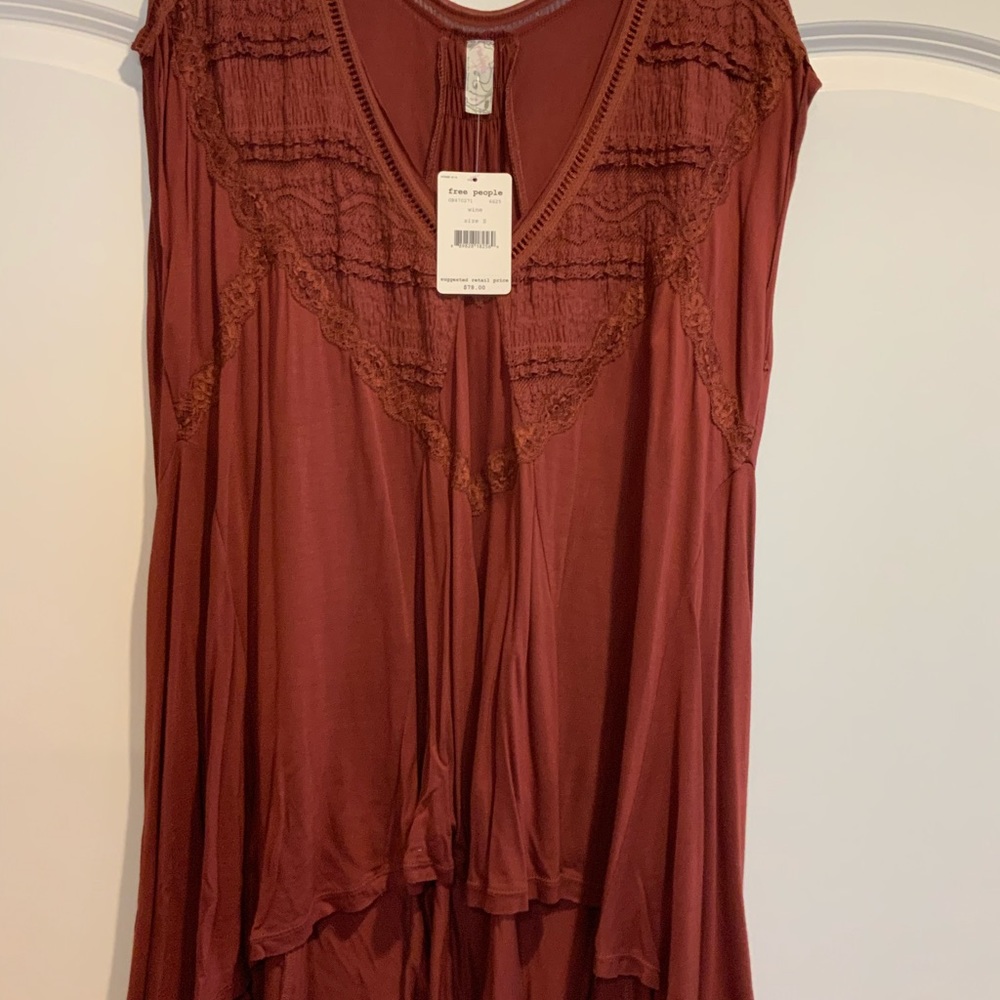 Free People Wine Sleeveless Top. Size Small